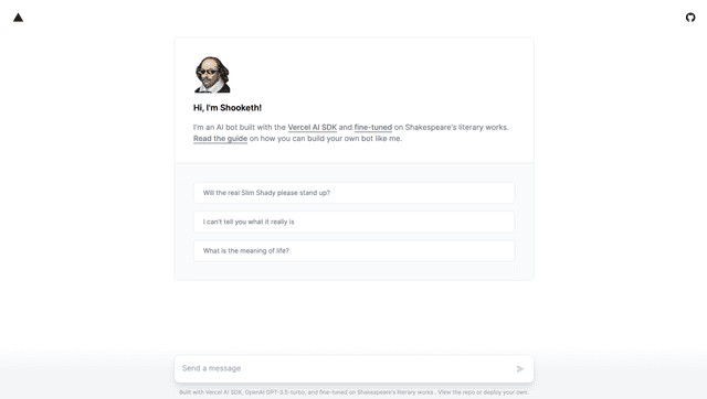 Shooketh – AI bot fine-tuned on Shakespeare