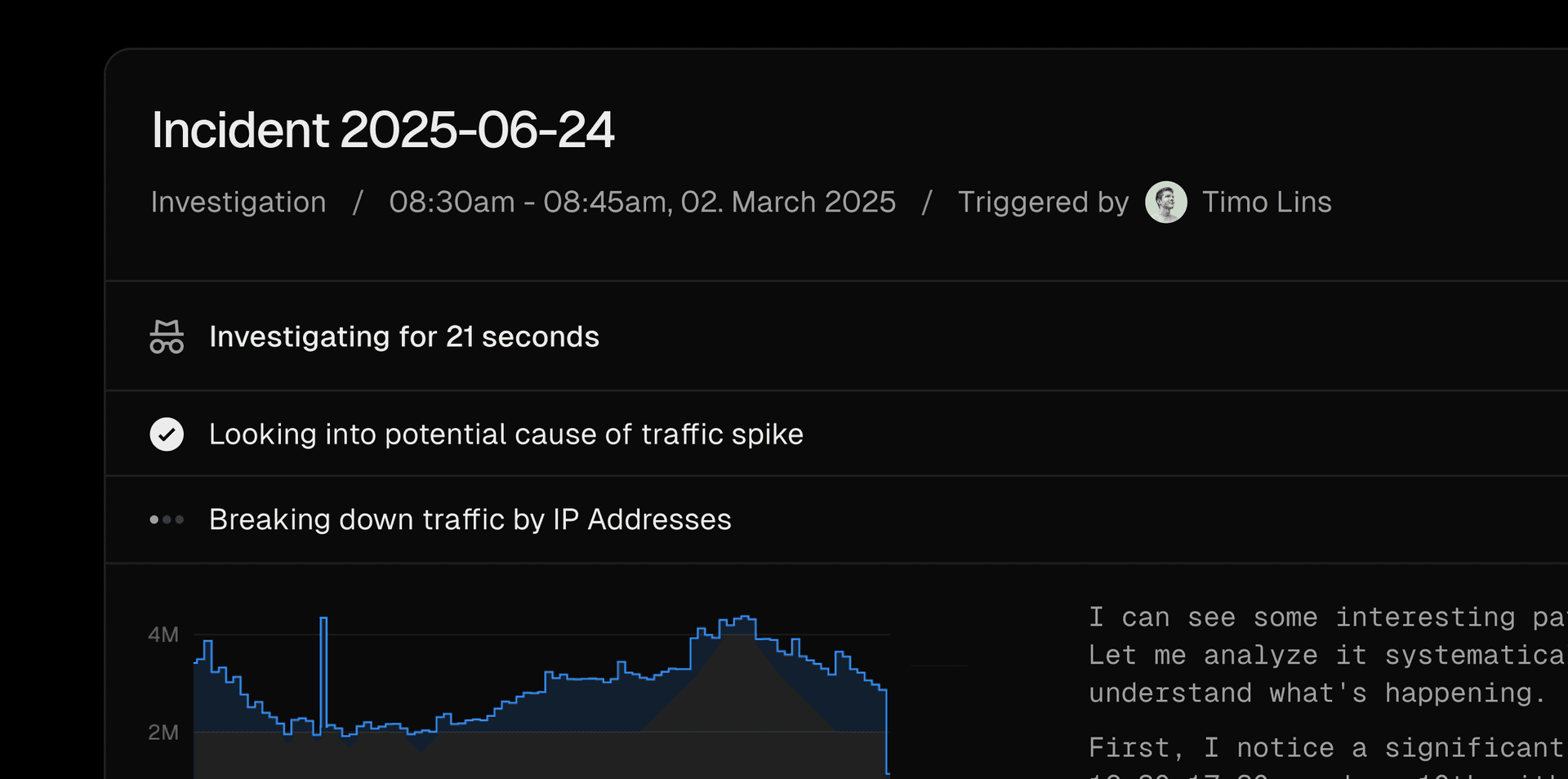 Insights appear contextually as detailed notebooks with no configuration required.